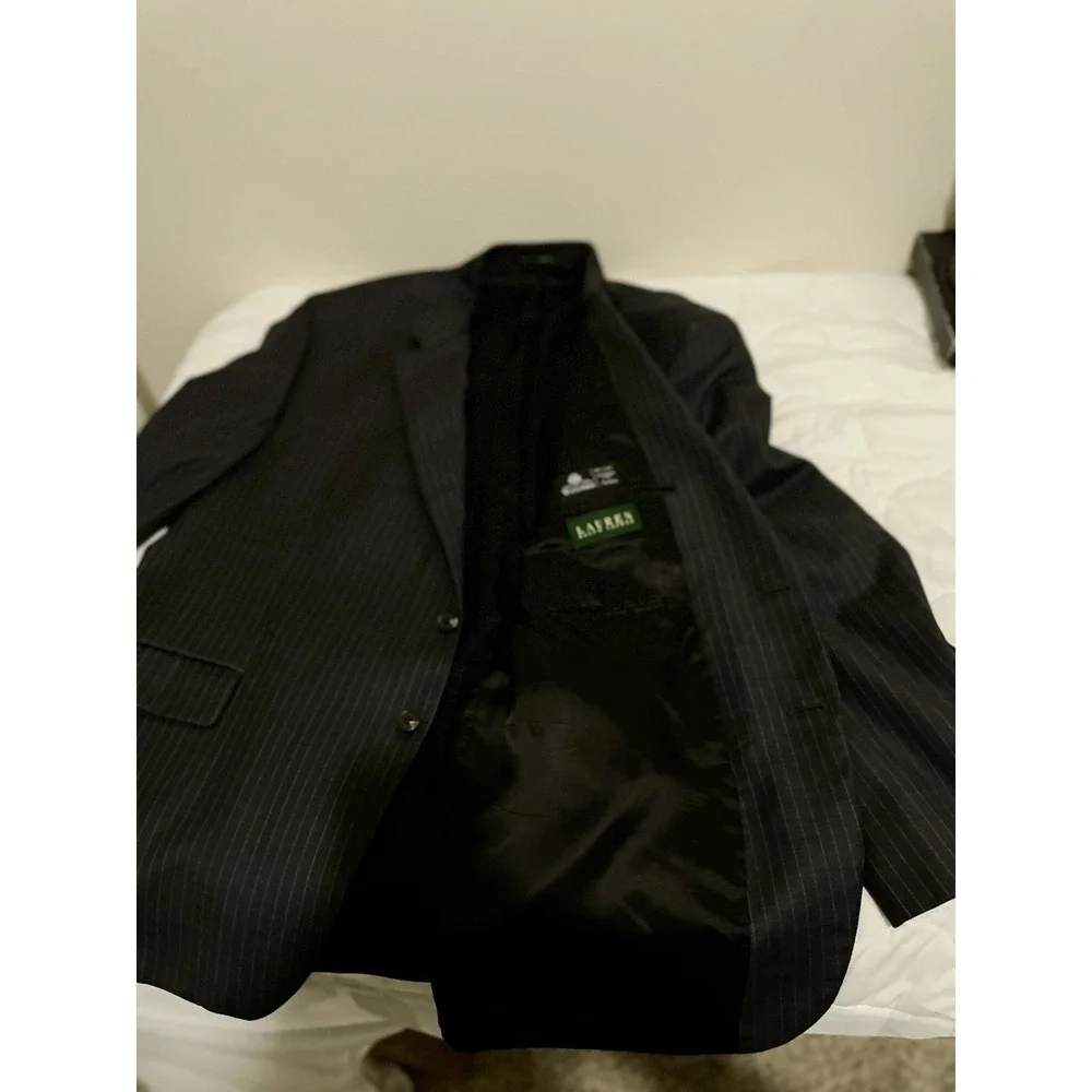 Ralph Lauren Men's 50R Charcoal Pinstripe Wool Sports Coat Blazer